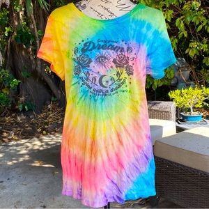 NWT🌈Spell 💯Organic Cotton Custom Tie Dye Festival 2019 Sample Tee size Large